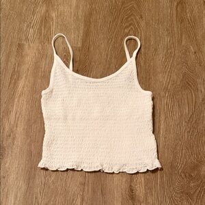 Hollister White Smocked Tank Top